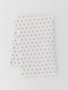 Linen Oatmeal Tea Towel - Signature Dot