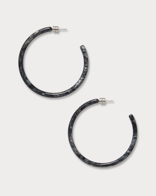 Large Hoops - Obsidian