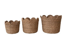 Load image into Gallery viewer, Braided Bankuan &amp; Rattan  Baskets w/Scalloped Edge
