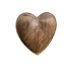Mango Wood Heart Shaped Dish