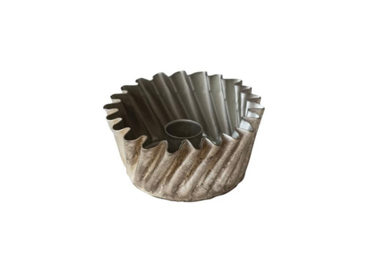 Metal Fluted Taper Holder - Antique Silver