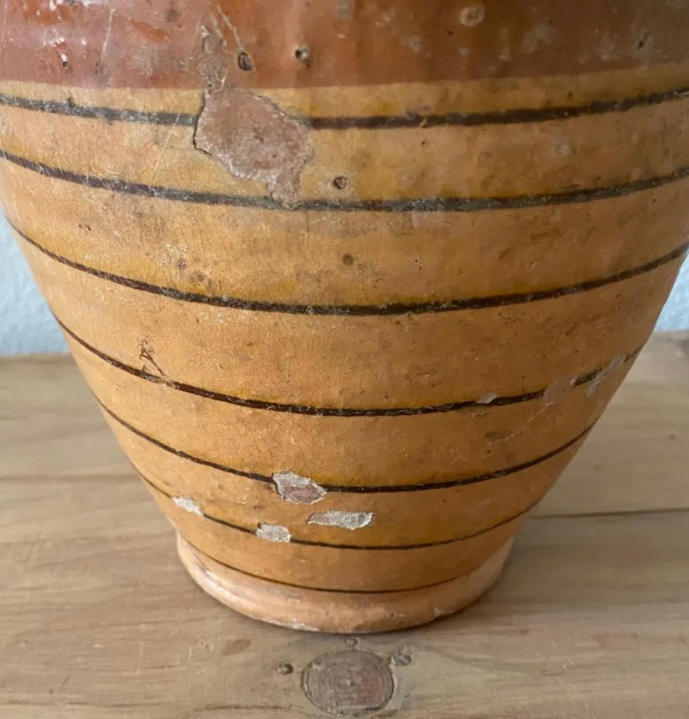 Antique Hungarian Water Jug with Stripe and Floral detailing