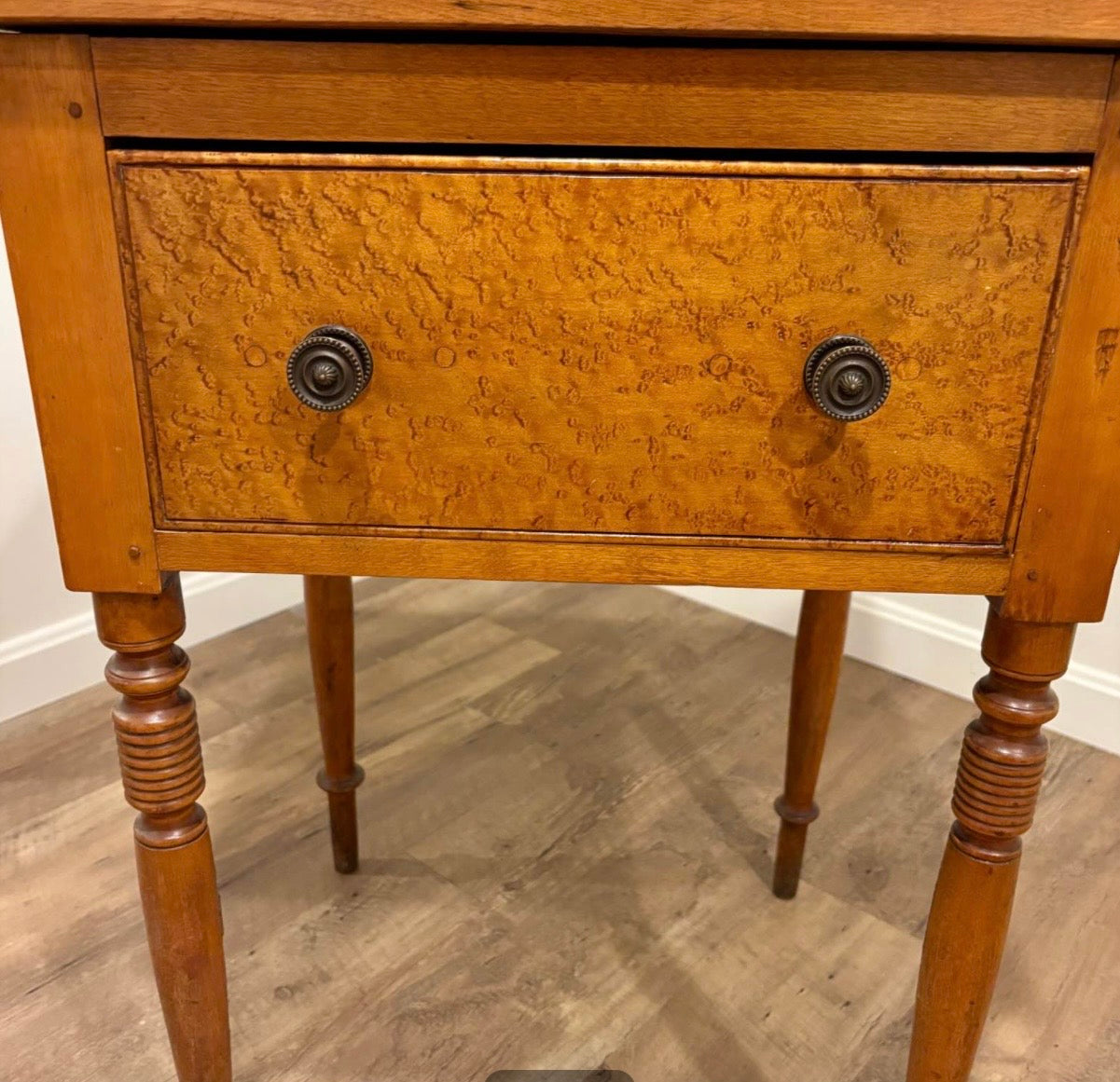 Antique New England Birds Eye Maple Side Table - In Store Pick-Up Only