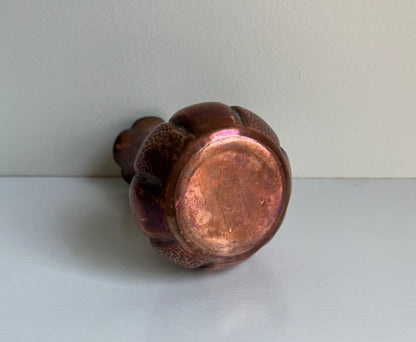 Vintage Hand-Hammered Copper Trumpet Vase