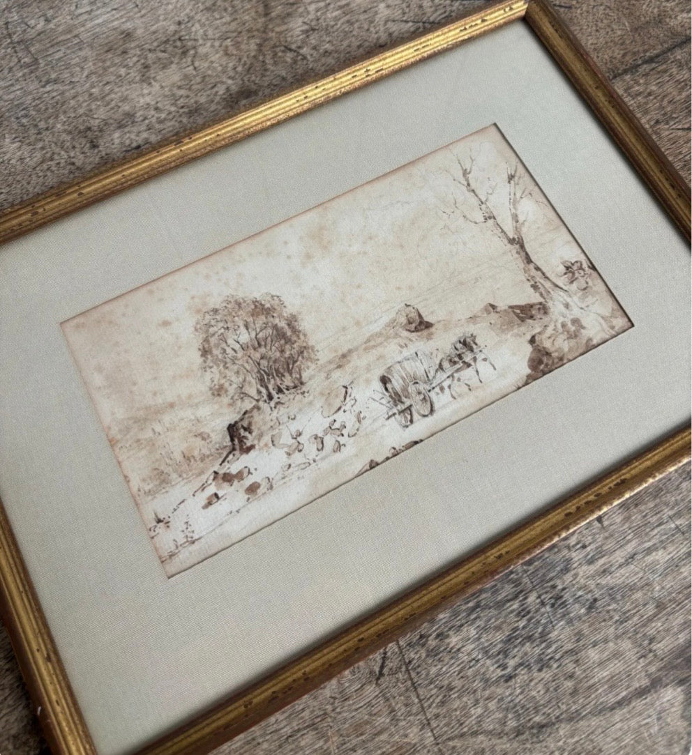 “Genuine Antique French Framed Landscape Sketch”