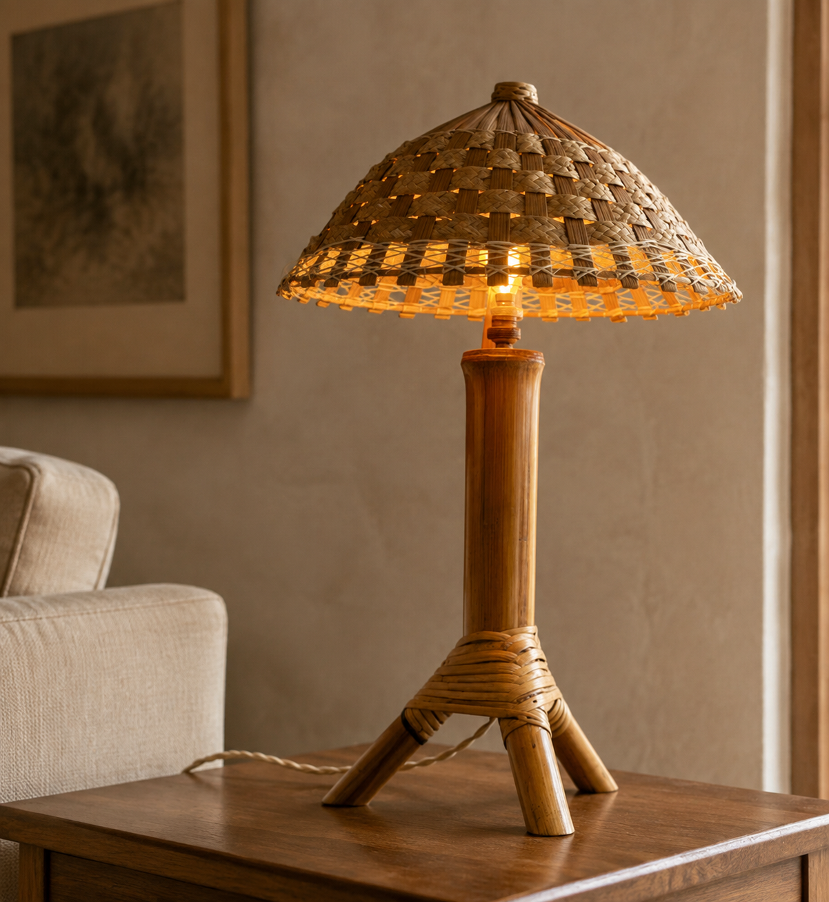 Monterey Mid-Century Bamboo Table Lamp