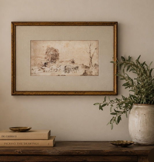 “Genuine Antique French Framed Landscape Sketch”