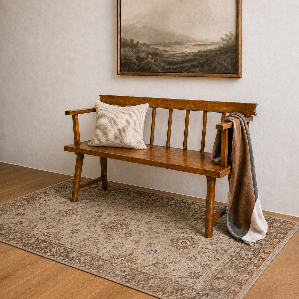 Vintage 1960's Sculpted Arts and Crafts Style Bench - IN STORE PICK-ONLY - puck and abby