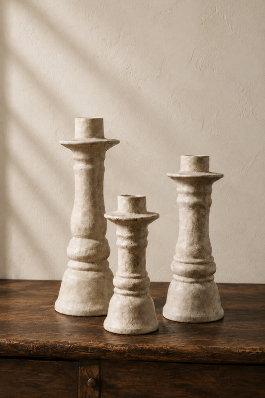 Vintage Set of 3 Half Moon Candleholders - puck and abby
