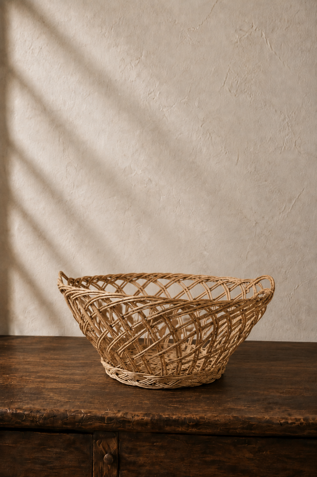 Vintage Woven Tabletop Lattice Basket - puck and abby