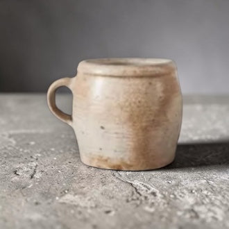Found Antique Stoneware Ribbed Crock