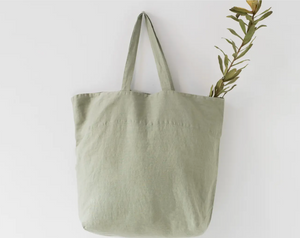 Large Linen Tote Bag - White / Navy / Natural / Black / Ash