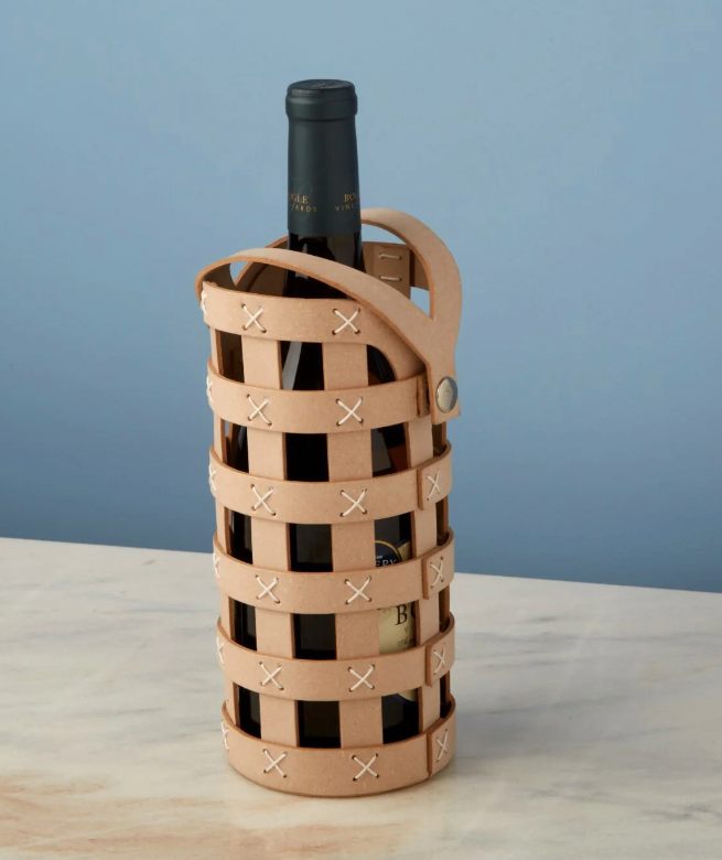 Recycled Leather Bottle Caddy