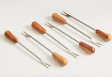 Load image into Gallery viewer, Italian Olivewood Aperitivo Forks
