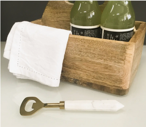 Golden Bottle Opener w/ White Marble Handle