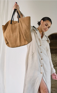 Andie Suede Tote Bag - Camel