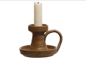 Stoneware Candleholder w/ Handle
