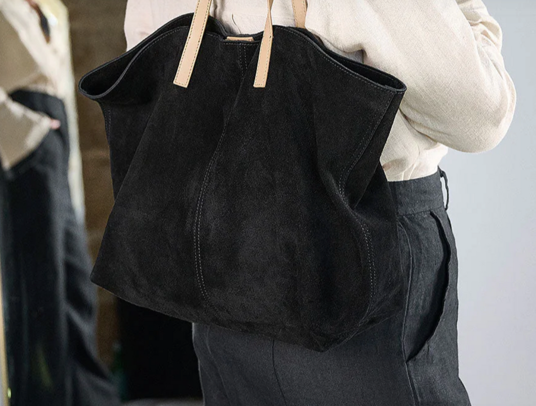 Andie Suede Tote Bag - Black