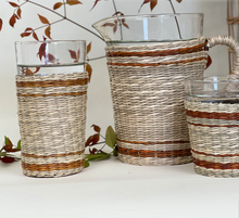 Load image into Gallery viewer, Brown Stripe Seagrass Pitcher
