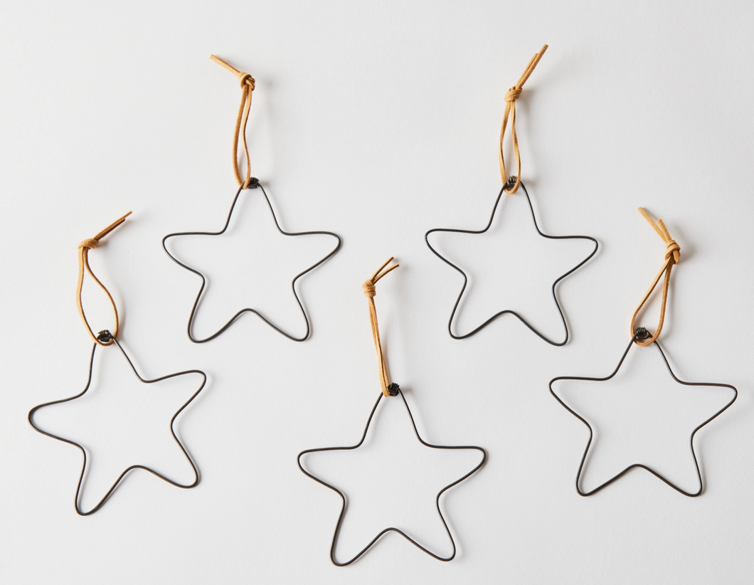 Wire Star Ornaments - Set of 5