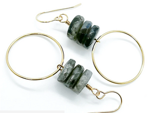 Matte Porcelain Zen Dangles - Labradorite