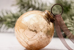 Medium Crackle Glass Bauble