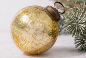 Medium Crackle Glass Bauble