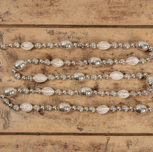 Load image into Gallery viewer, Silver &amp; White Glass Bead Garland
