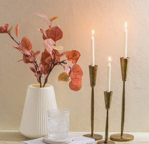 Tall Iron Gold Candlestick Holders