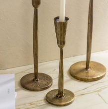 Load image into Gallery viewer, Tall Iron Gold Candlestick Holders
