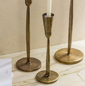 Tall Iron Gold Candlestick Holders