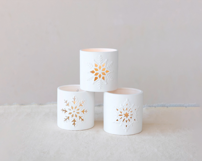 Stoneware Bisque w/Snowflake Cut-Out