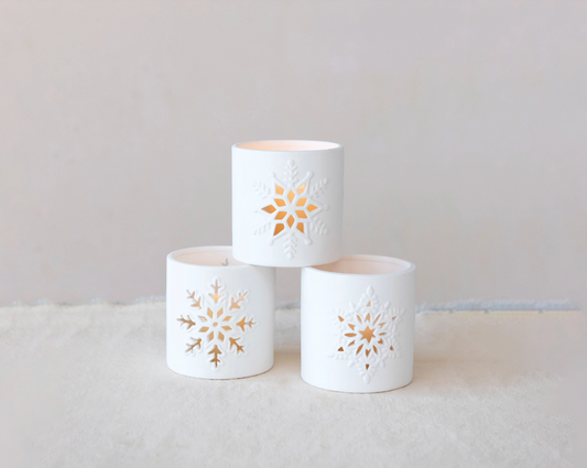 Stoneware Bisque w/Snowflake Cut-Out