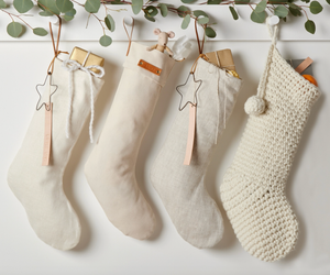 Linen Christmas Stocking