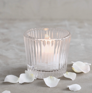 Pressed Clear Glass Tea Lite Votive Holders