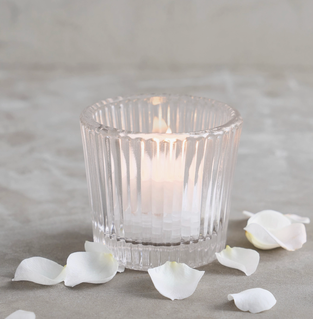 Pressed Clear Glass Votive Holders