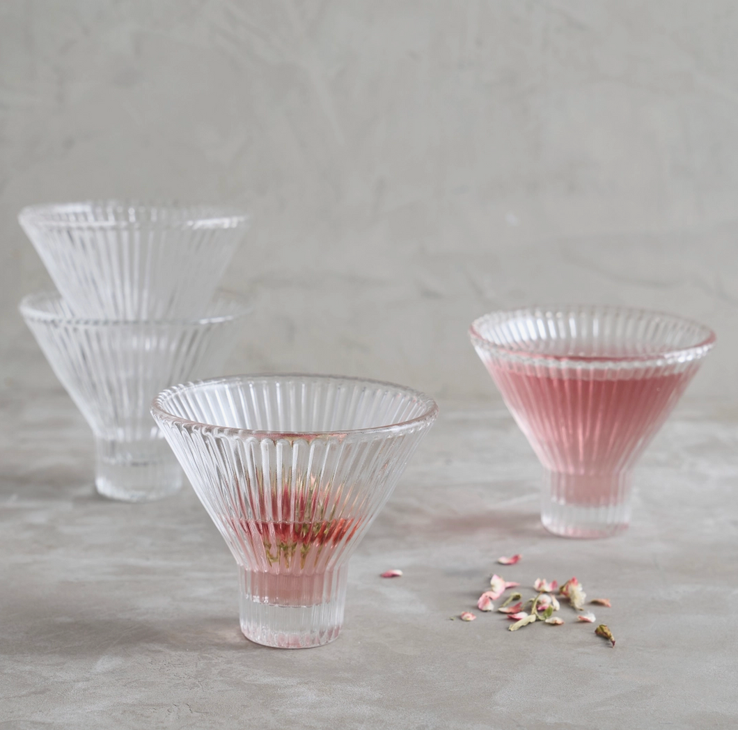 Pressed Clear Glass Martini Glass