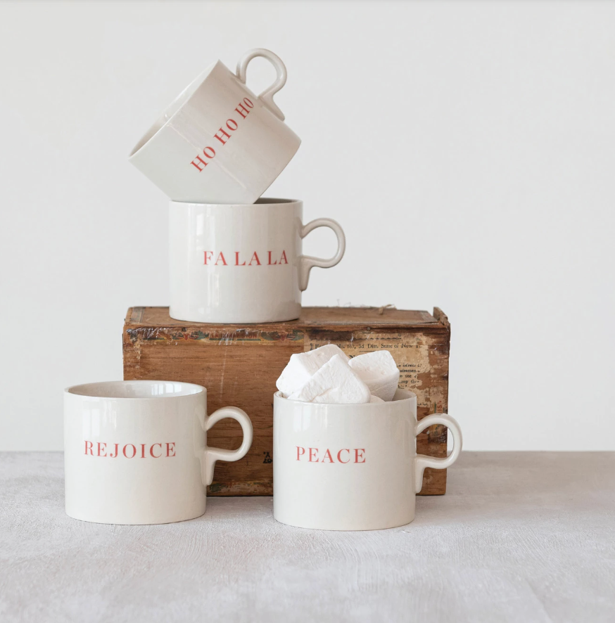 Stoneware Mug w/ Holiday Saying