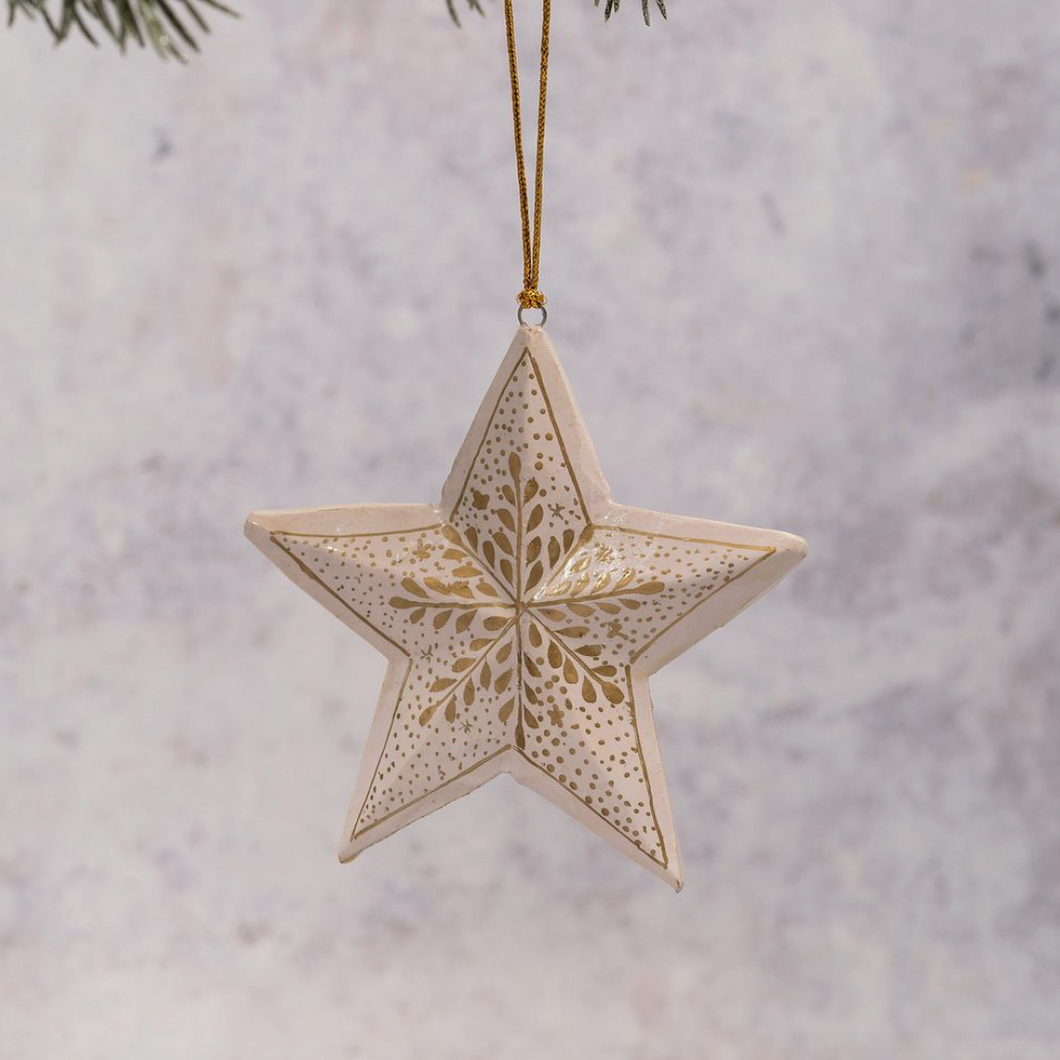 White 3D Star Snowflake Ornament