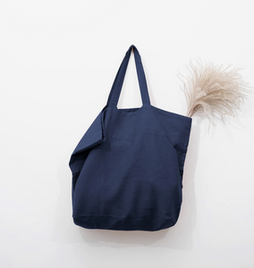 Large Linen Tote Bag - White / Navy / Natural / Black / Ash