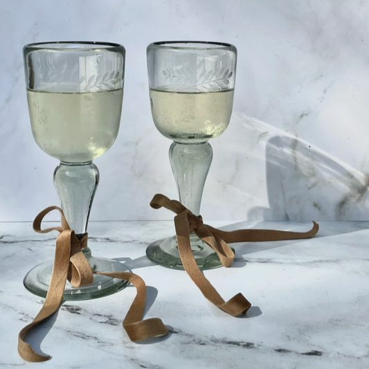Etched Wine Glass