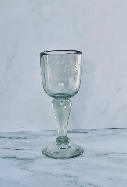Etched Wine Glass