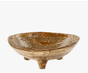 Curio Footed Paper Mache Bowl