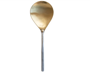Brass Serving Spoon w/Hammered Handle