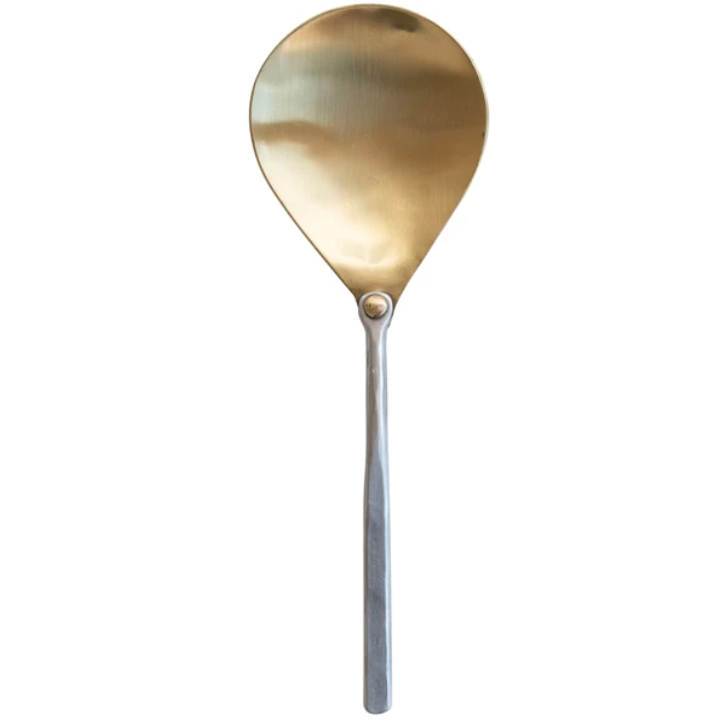 Brass Serving Spoon w/Hammered Handle
