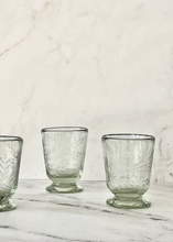 Load image into Gallery viewer, Hand Blown Etched Footed Glass
