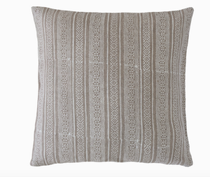 Kayla Tan Linen Block Print Pillow