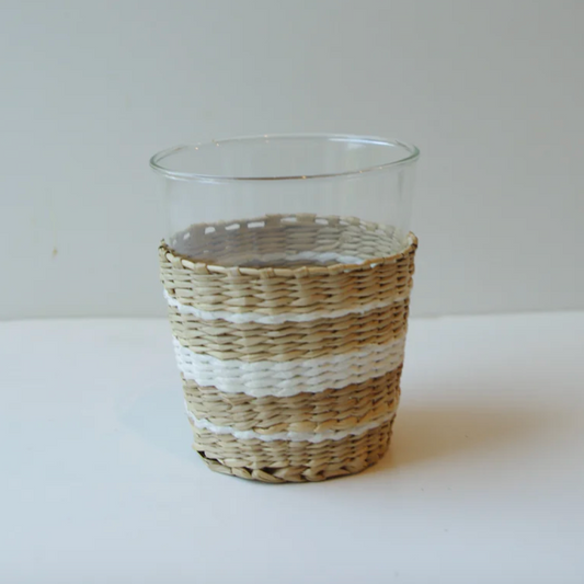 Seagrass Wide Tumbler w/White Stripe