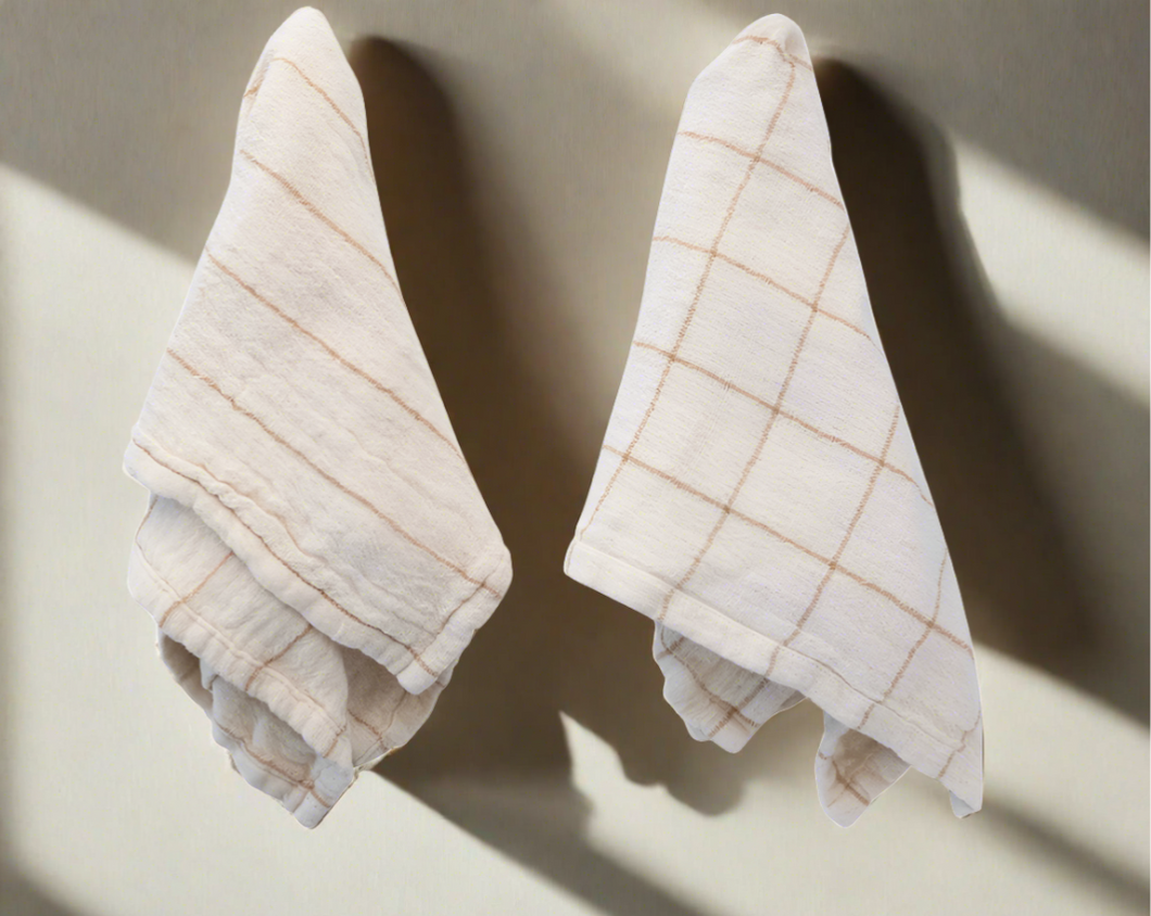 Double Cloth Napkins Grid + Stripe