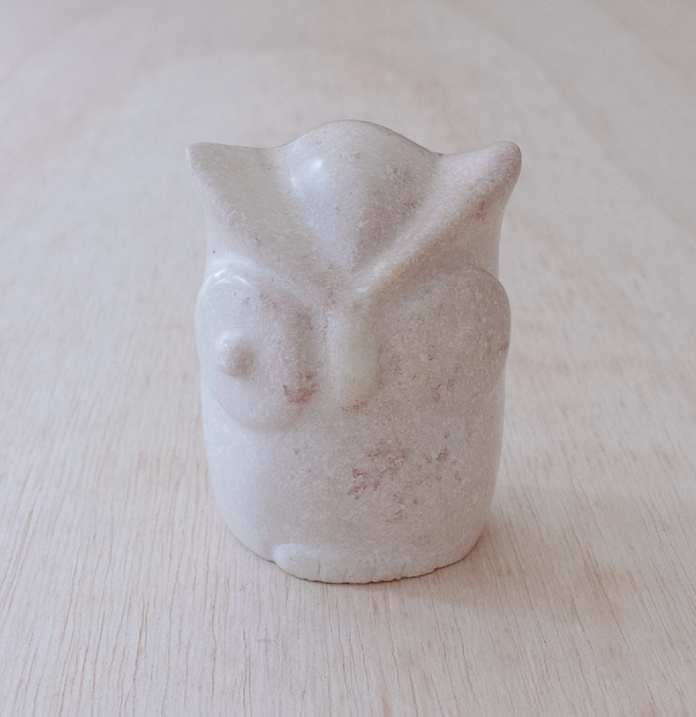 Natural Soapstone Owl